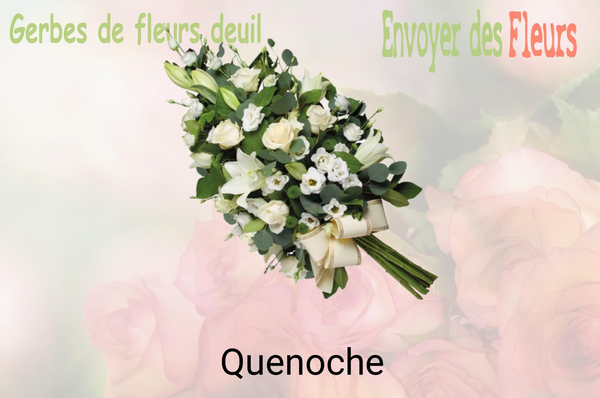 Gerbe de fleurs de deuil livrée à Quenoche